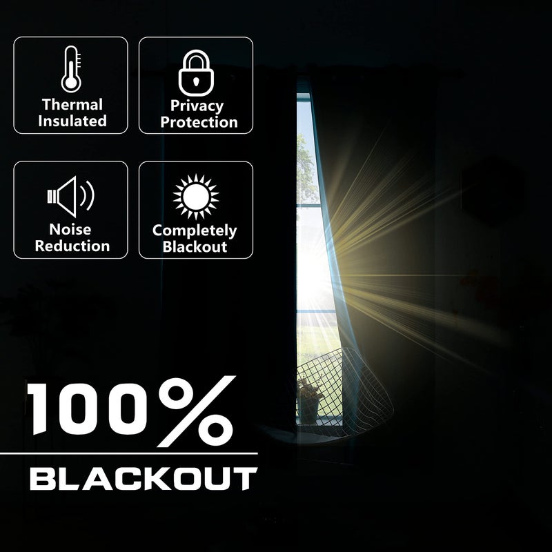 KOUFALL Blackout Curtains for Bedroom Dark Grey Black Out 84 Inch Long Thermal Curtain for Winter Insulated Grommet Thick Window Curtain Drapes for Living Room Sliding Glass Door Gray Cortinas Para Dormitorio - Image 5